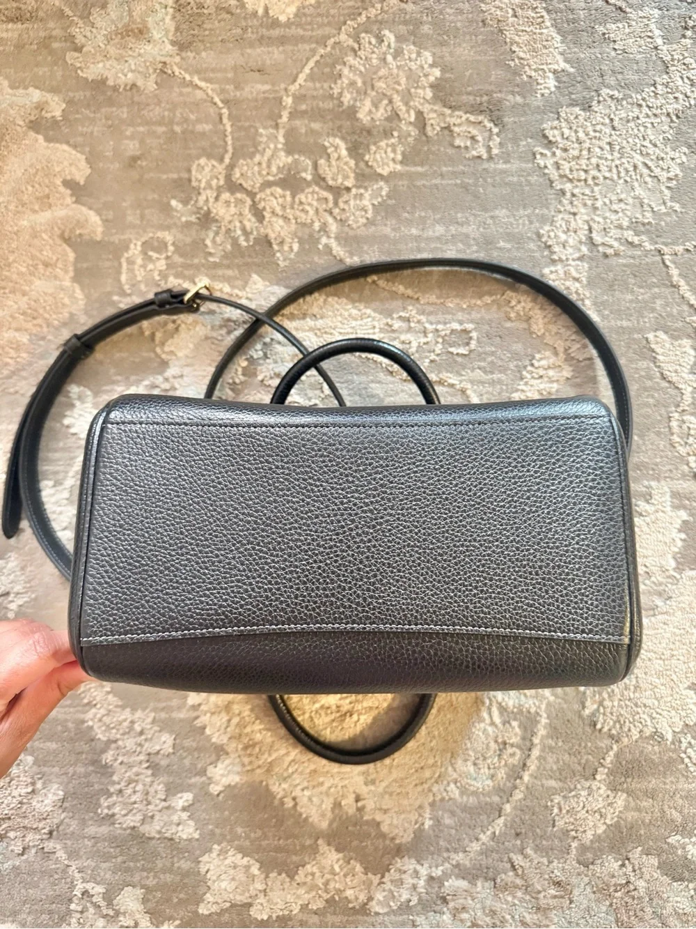 COACH Rowan Satchel Bag in Pebbled Leather - Black